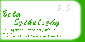 bela szihelszky business card